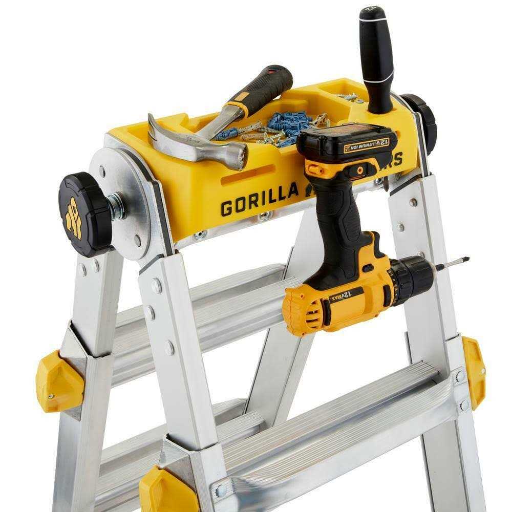 Gorilla Ladders 15 ft. Reach MPXT Aluminum Multi-Position Ladder with Project Top - Zenithce