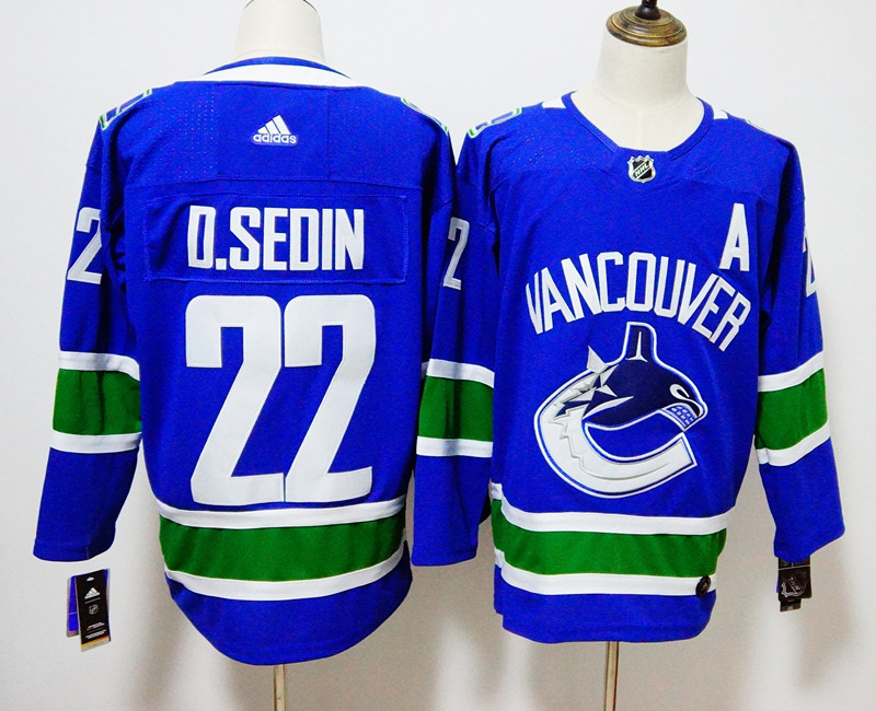Vancouver Canucks #22 Daniel Sedin Blue Stitched Adidas Jersey - Zenithce