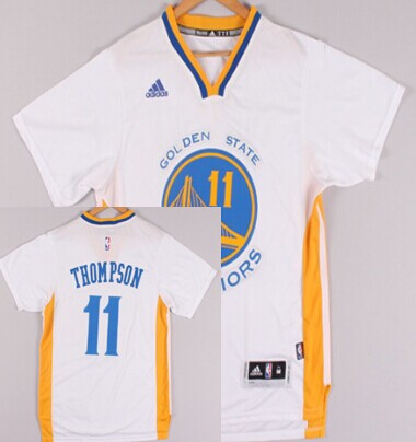 Golden State Warriors #11 Klay Thompson Revolution 30 Swingman 2014 New White Short-Sleeved Jersey - Zenithce