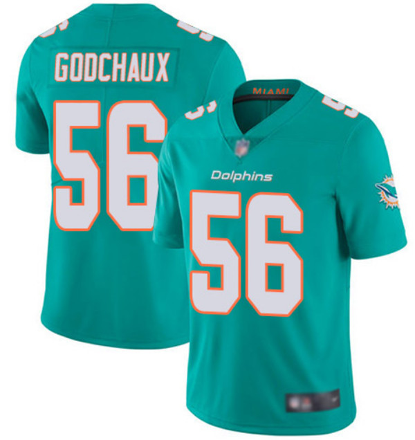Miami Dolphins #56 Davon Godchaux Aqua Vapor Limited Stitched Jersey - Zenithce