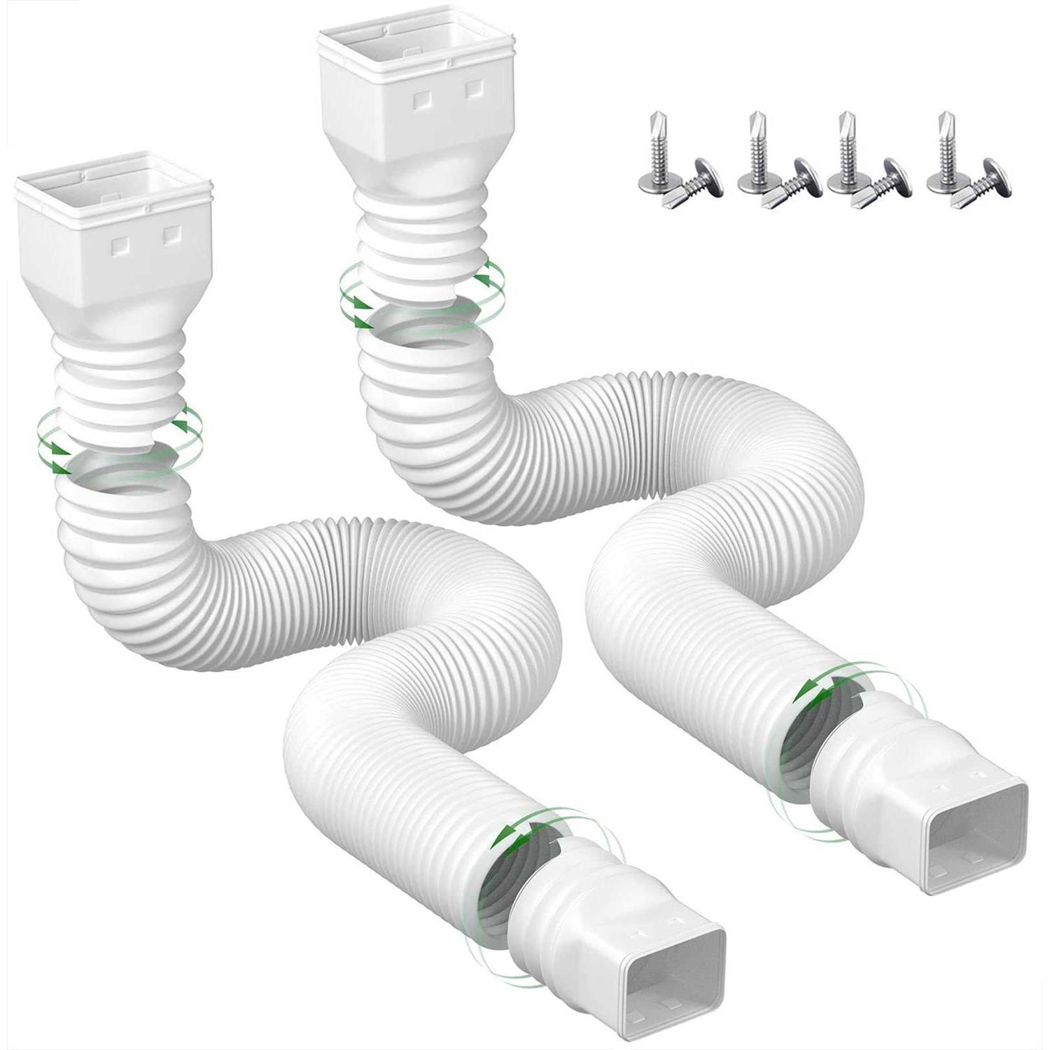 YOTODY Rain Gutter Downspout Extensions Flexible Drain Extender Screws for Included - Zenithce
