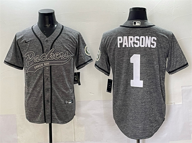 Green Bay Packers #1 Micah Parsons Gray Cool Base Stitched Jersey - Zenithce