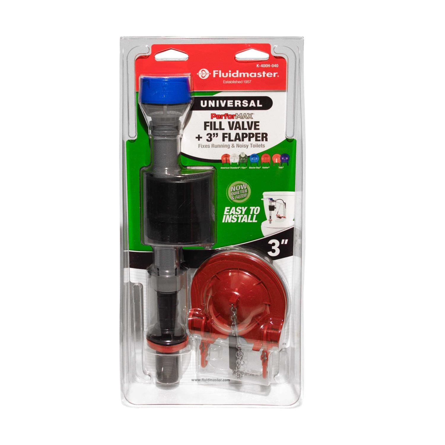 Fluidmaster PerforMAX Fill Valve & 2 In. Flapper Kit - Zenithce