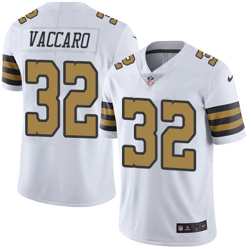 Saints #32 Kenny Vaccaro White Stitched Limited Rush Nike Jersey - Zenithce