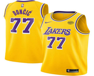 Los Angeles Lakers #77 Luka Doncic Yellow 2025 Icon Edition Stitched Jersey - Zenithce