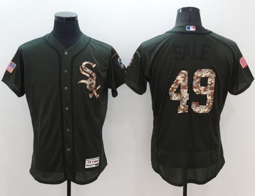 White Sox #49 Chris Sale Green Flexbase Authentic Collection Salute To Service Stitched Jersey - Zenithce