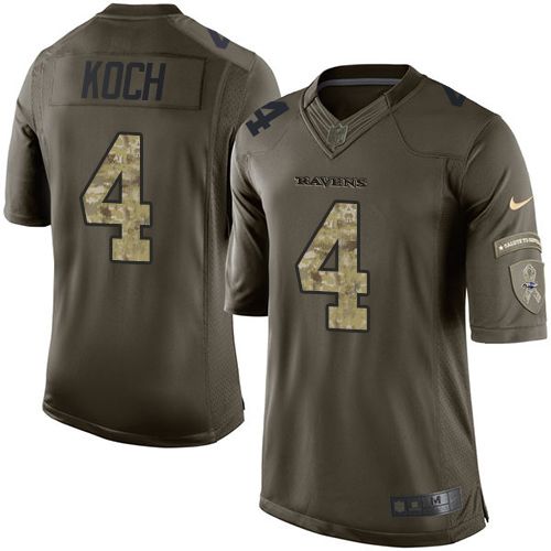 Ravens #4 Sam Koch Green Stitched Limited Salute To Service Nike Jersey - Zenithce