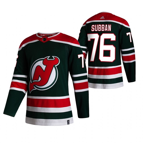 New Jersey Devils #76 P.K. Subban Green Reverse Retro Stitched Jersey - Zenithce