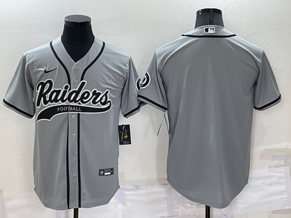 Las Vegas Raiders Blank Gray Cool Base Stitched Baseball Jersey - Zenithce