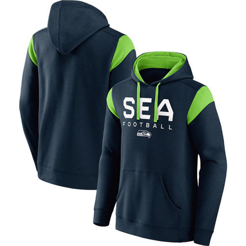 Seattle Seahawks Navy Call The Shot Pullover Hoodie - Zenithce