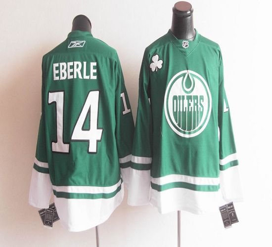 Oilers St Patty's Day #14 Jordan Eberle Green Stitched Jersey - Zenithce