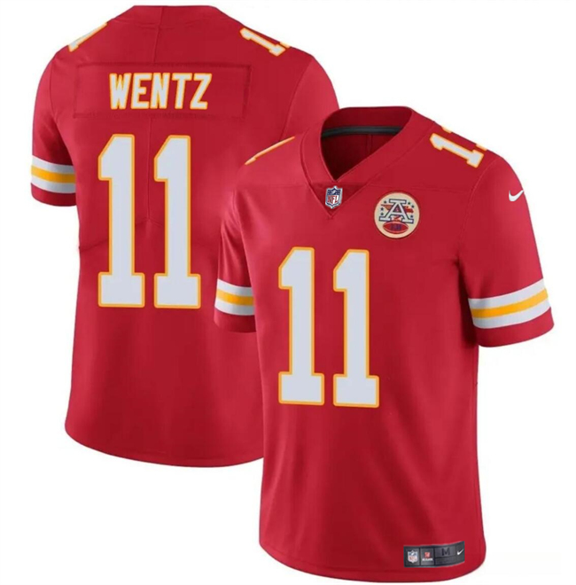 Kansas City Chiefs #11 Carson Wentz Red Vapor Untouchable Limited Stitched Jersey - Zenithce