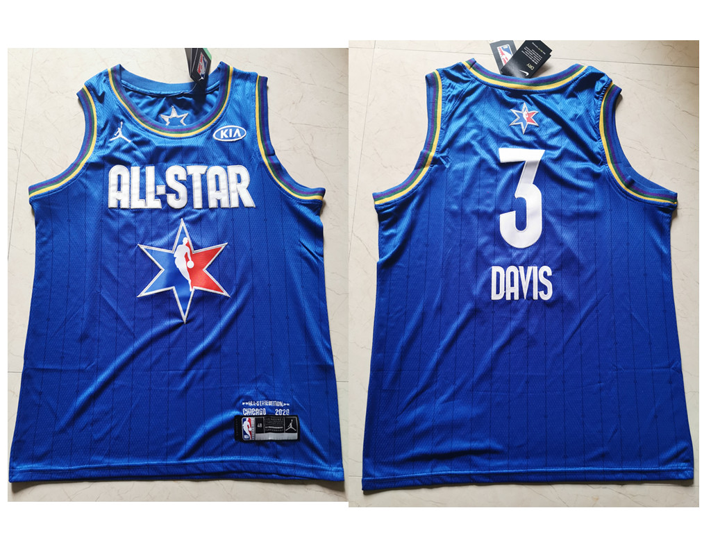 Los Angeles Lakers #3 Anthony Davis Blue Jordan Brand 2020 All-Star Game Swingman Stitched Jersey - Zenithce
