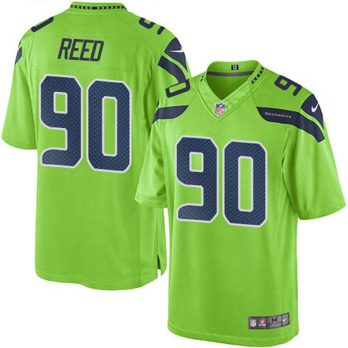 Seahawks #90 Jarran Reed Green Stitched Limited Rush Nike Jersey - Zenithce