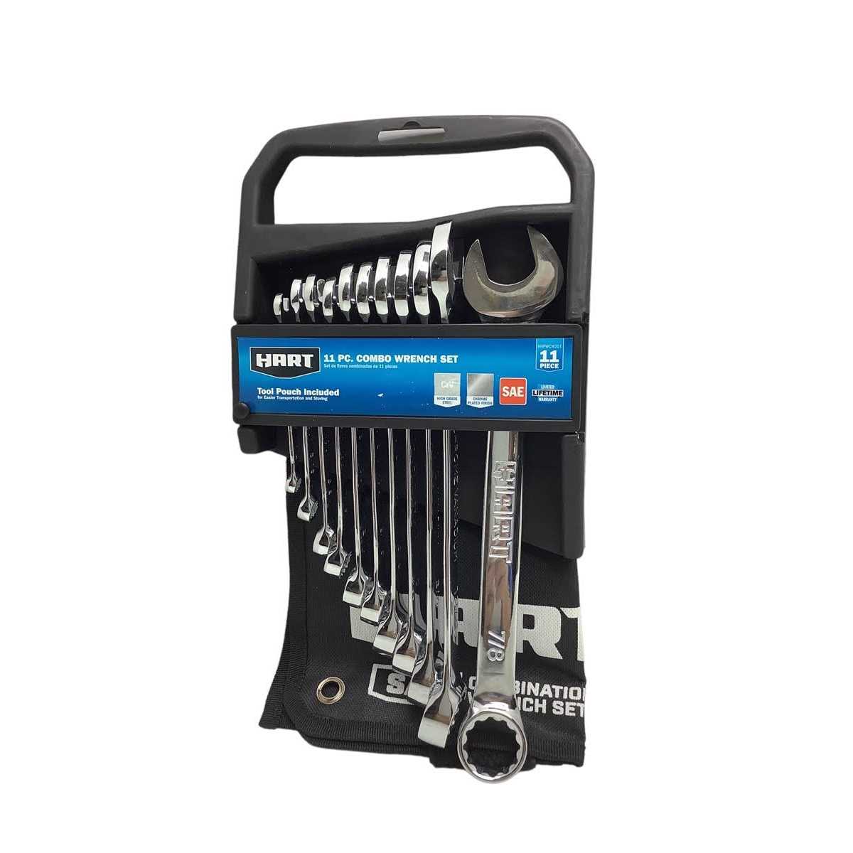 Hart 11-Piece Combination Wrench Set with Tool Pouch - Zenithce
