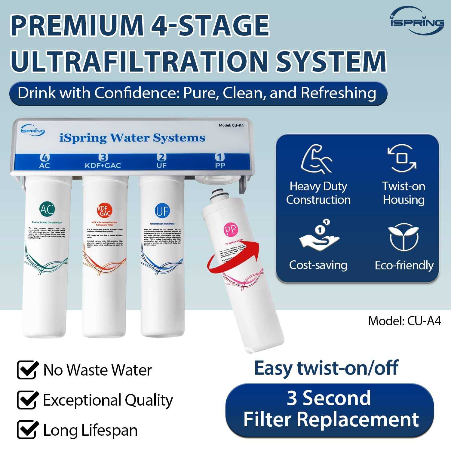iSpring CKC1C Countertop Drinking Water Filtration System with Carbon Filter - Zenithce