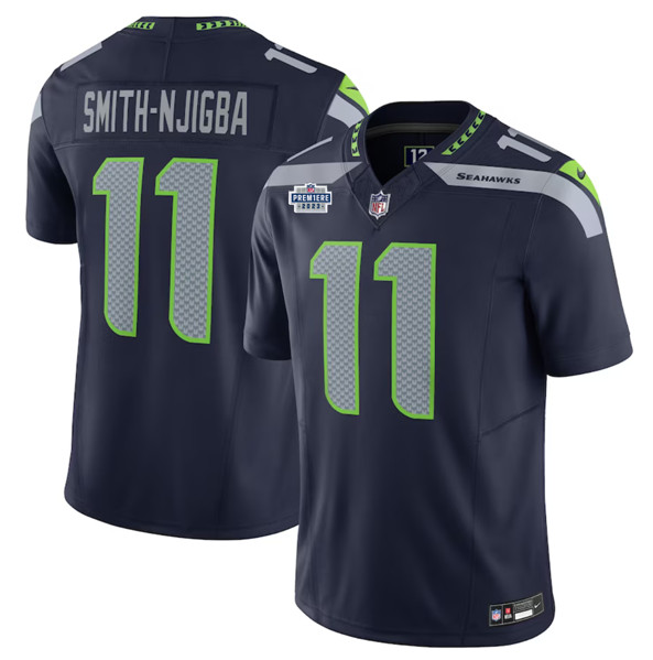 Seattle Seahawks #11 Jaxon Smith-Njigba Navy 2023 F.U.S.E. Prem1ere Patch Vapor Untouchable Limited Stitched Jersey - Zenithce