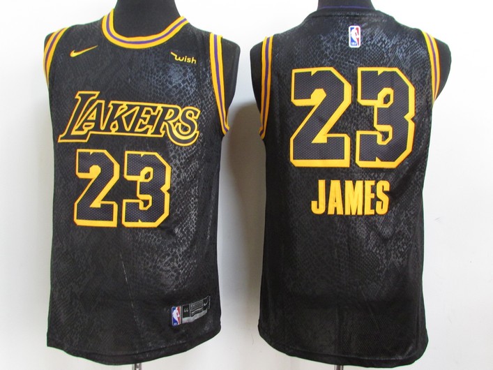 Los Angeles Lakers #23 LeBron James Black NEW 2021 City Edition Wish Patch Stitched Jersey - Zenithce