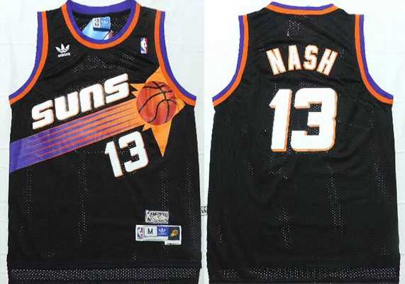 Phoenix Suns #13 Steve Nash Black Hardwood Classics Soul Swingman Throwback Jersey - Zenithce