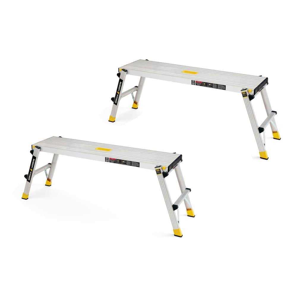 Gorilla Ladders 4.25 ft. x 1.67 ft. x 1 ft. Aluminum Heavy-Duty Pro Slim-Fold Work Platform - Zenithce