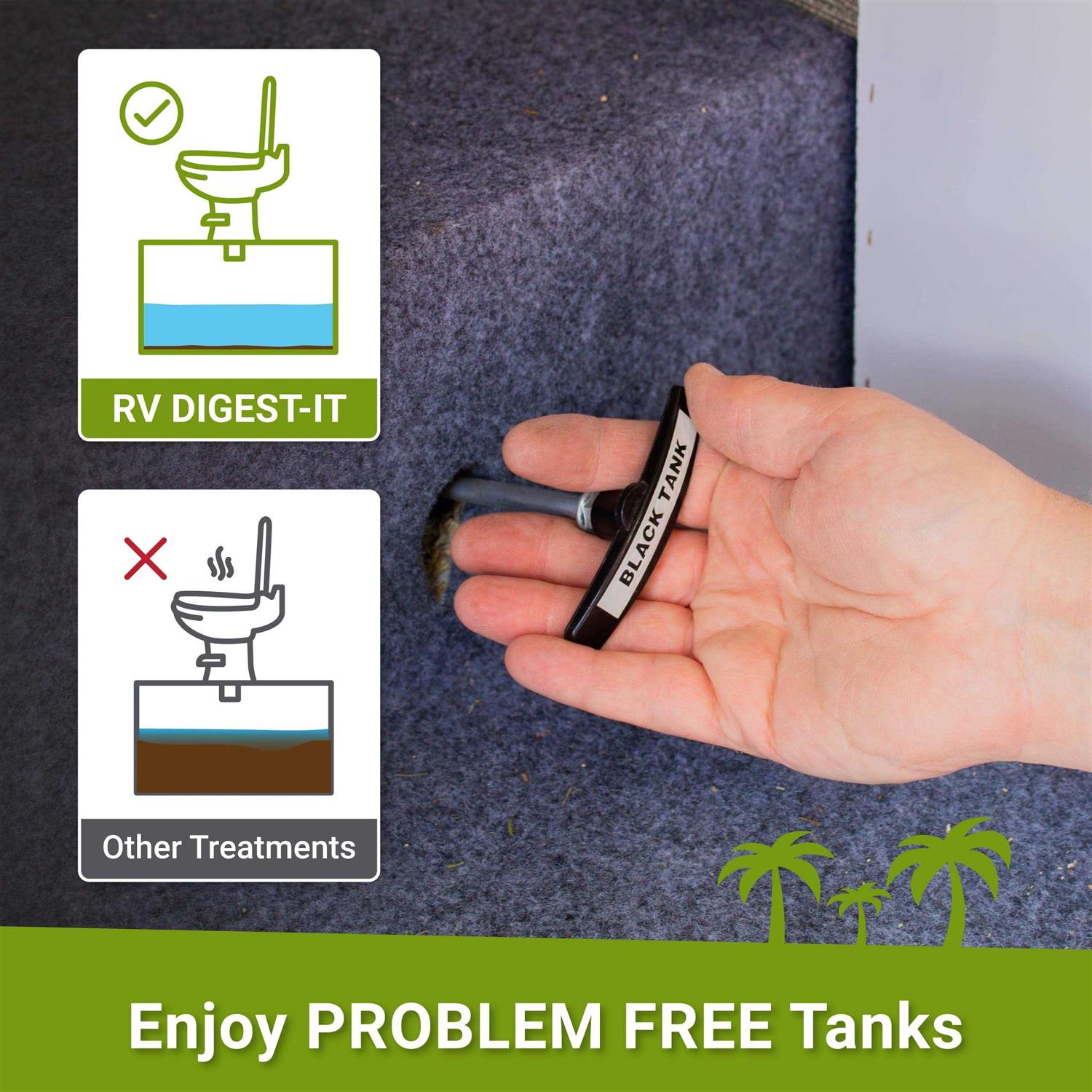 Unique RV Digest-It Black Tank Treatment Concentrated Drop-In Pod Toilet Treatment - Zenithce