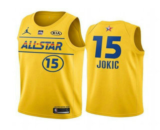 2021 All-Star #15 ikola Jokic Yellow Western Conference Stitched Jersey - Zenithce