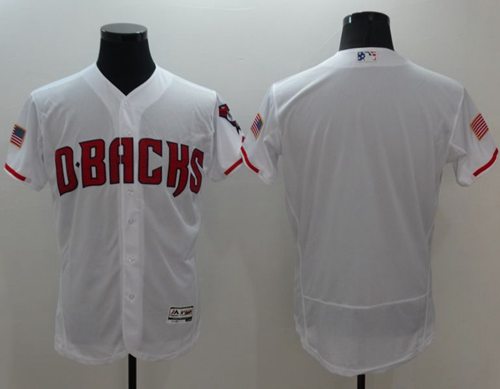 Diamondbacks Blank White Fashion Stars Stripes Flexbase Authentic Stitched Jersey - Zenithce