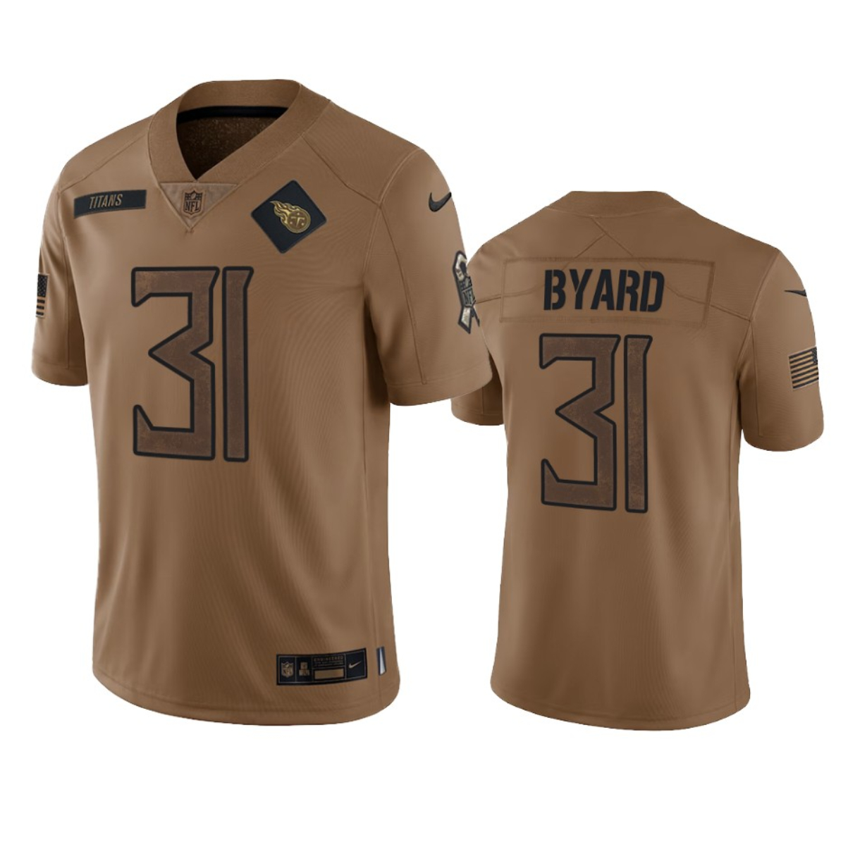 Tennessee Titans #31 Kevin Byard 2023 Brown Salute To Service Stitched Jersey - Zenithce