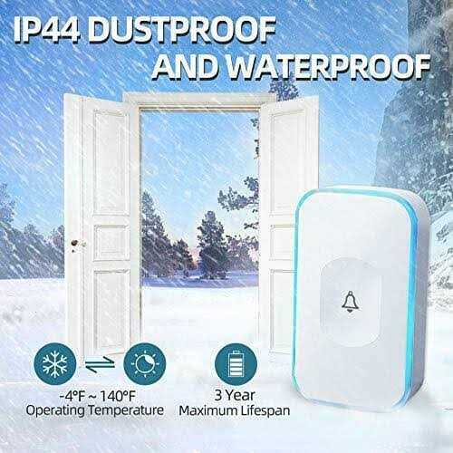 Wireless Door Sensor Bitiwend Door Chime Doorbell with 600ft Operate Range 58 Chimes 5 Volume Level Led Indicator Door Open Alarm For Business - Zenithce