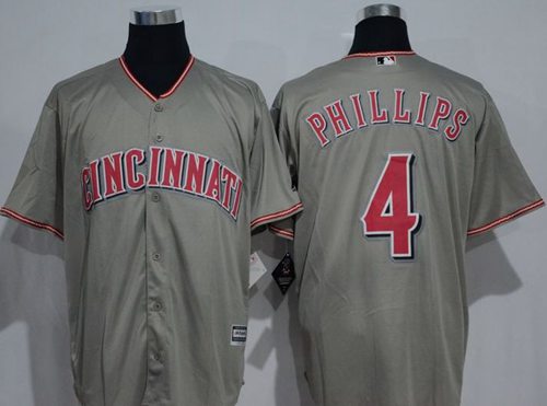 Reds #4 Brandon Phillips Grey New Cool Base Stitched Jersey - Zenithce