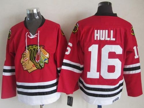 Blackhawks #16 Bobby Hull Red CCM Throwback Stitched Jersey - Zenithce