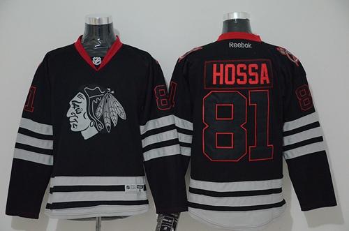 Blackhawks #81 Marian Hossa Black Ice Stitched Jersey - Zenithce
