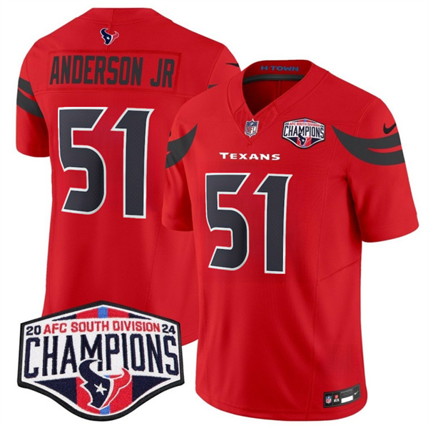 Houston Texans #51 Will Anderson Jr. Red F.U.S.E. 2024 AFC South Division Champions Vapor Limited Stitched Jersey - Zenithce