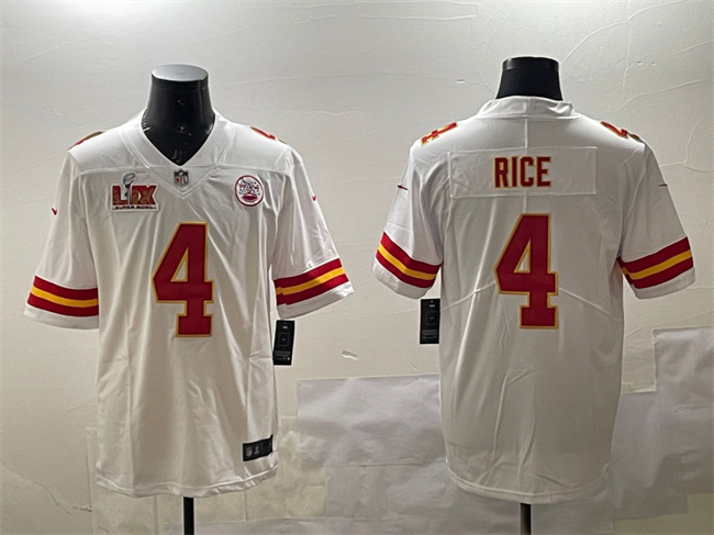Kansas City Chiefs #4 Rashee Rice White 2025 Super Bowl LIX Patch Vapor Untouchable Limited Stitched Jersey - Zenithce