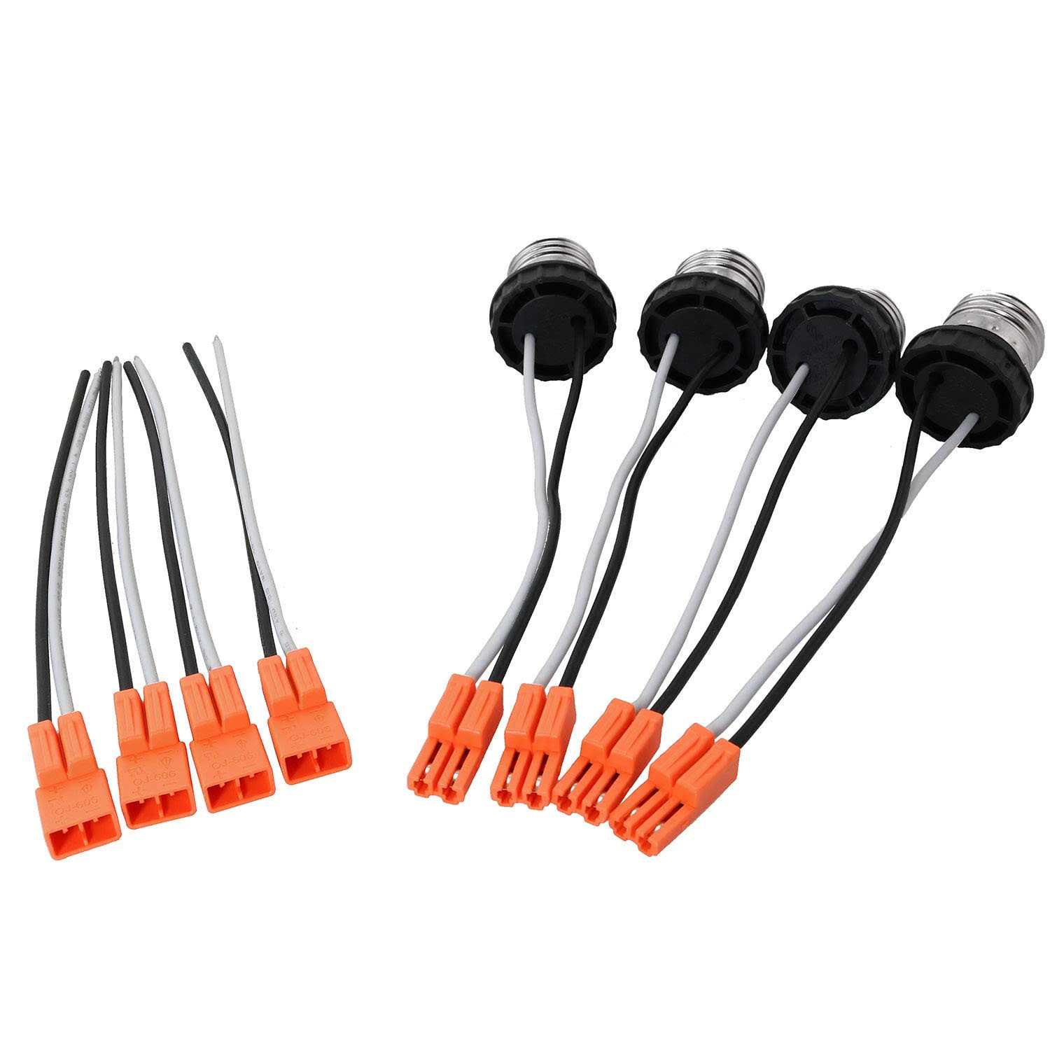 Longdex 12pcs Lamp Base Waterproof Black Pigtail Lamp Holder Socket 250V 6A - Zenithce