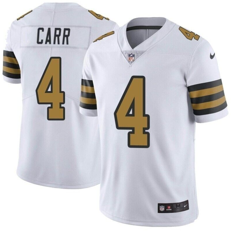 New Orleans Saints #4 Derek Carr White Color Rush Limited Stitched Jersey - Zenithce
