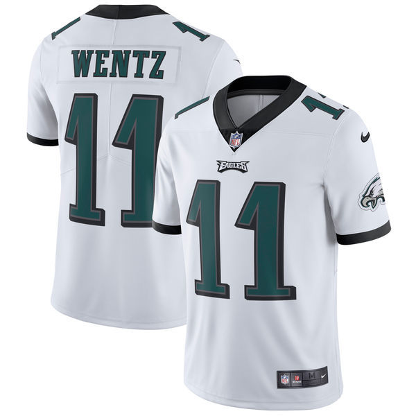 Philadelphia Eagles #11 Carson Wentz Nike White Vapor Untouchable Limited Stitched Jersey - Zenithce