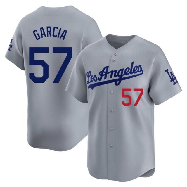 Los Angeles Dodgers #57 Luis Garcia Grey Cool Base Stitched Jersey - Zenithce
