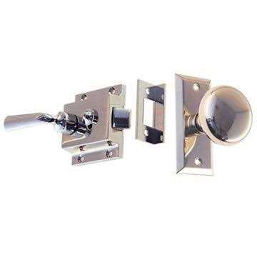 Restorers Classic Brass Screen Door Rim Latch with Knob & Lever - Zenithce