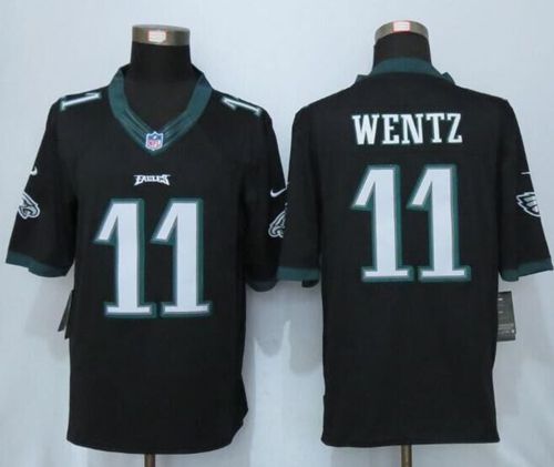Eagles #11 Carson Wentz Black Alternate Stitched New Limited Nike Jersey - Zenithce