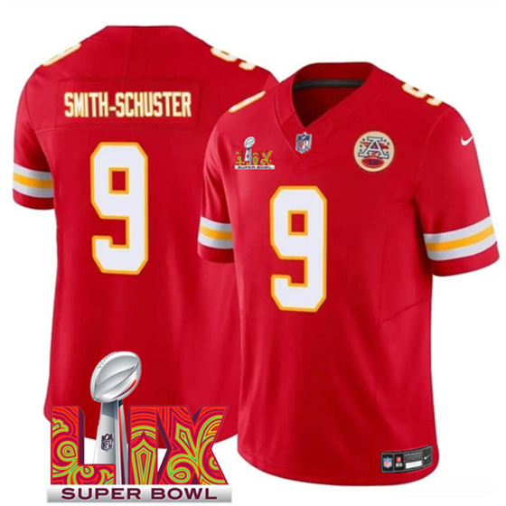 Kansas City Chiefs #9 JuJu Smith-Schuster Red 2025 F.U.S.E. Super Bowl LIX Patch Vapor Untouchable Limited Stitched Jersey - Zenithce