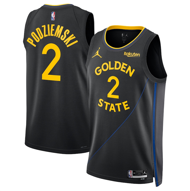 Golden State Warriors #2 Brandin Podziemski Black 2024-25 Statement Edition Stitched Jersey - Zenithce