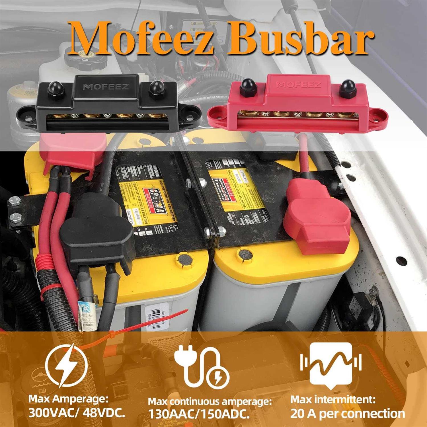 Mofeez Power Distribution Block Bus Bar 4 x Posts - Zenithce