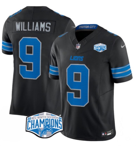 Detroit Lions #9 Jameson Williams Black 2024 NFC North Champions F.U.S.E. Vapor Limited Stitched Jersey - Zenithce