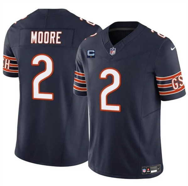 Chicago Bears #2 DJ Moore Navy 2024 F.U.S.E. With 1-Star C Patch Vapor Untouchable Limited Stitched Jersey - Zenithce