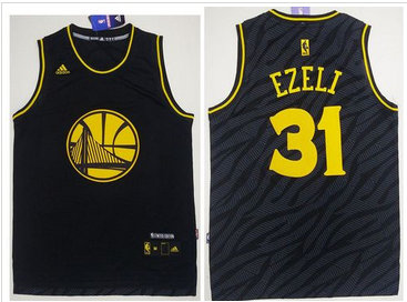 Golden State Warriors #31 Festus Ezeli Black Precious Metals Fashion Stitched Jersey - Zenithce