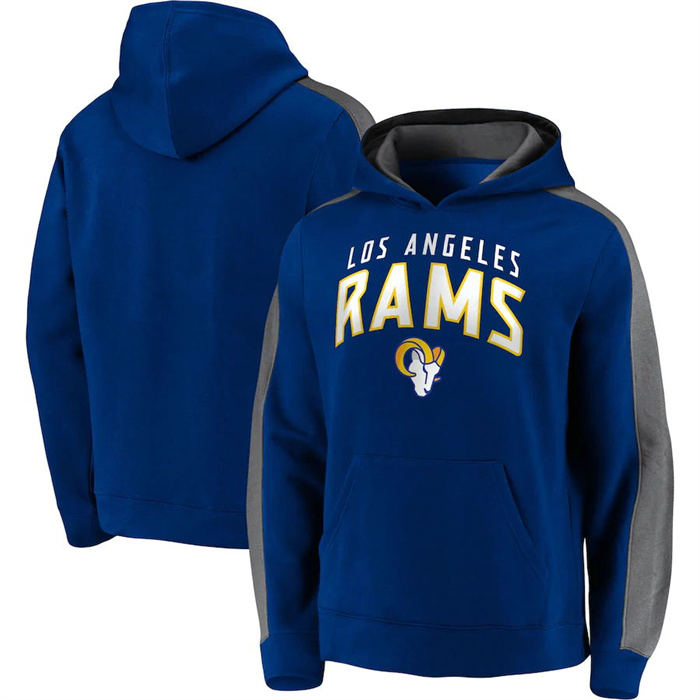 Los Angeles Rams Royal Game Time Arch Pullover Hoodie - Zenithce