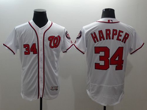 Nationals #34 Bryce Harper White Flexbase Authentic Collection Stitched Jersey - Zenithce