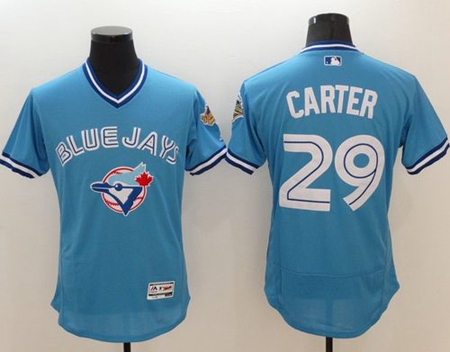 Blue Jays #29 Joe Carter Light Blue Flexbase Authentic Collection Cooperstown Stitched Jersey - Zenithce