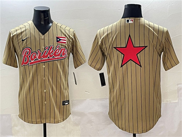 Puerto Rico Tan 2023 World Classic Team Big Logo Stitched Jersey - Zenithce